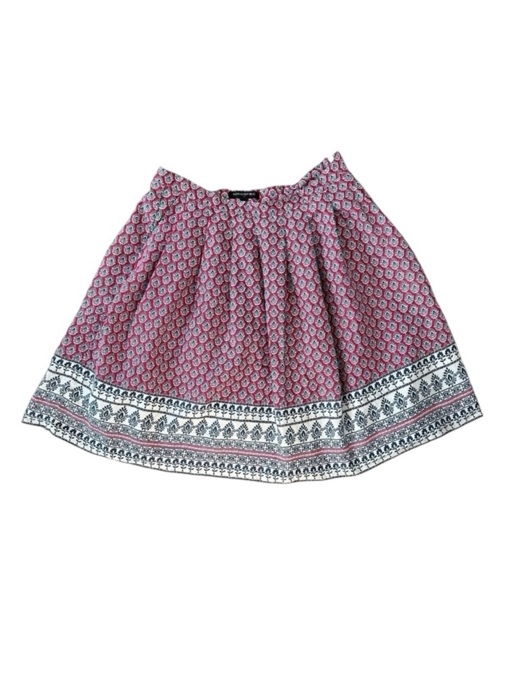 Banana Republic Border Print linen blend skirt boho festival rodeo summer